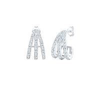 Elli Ohrringe Damen Creolen Hänger Glamourös mit Kristalle aus 925 Sterling Silber