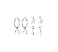 Elli Ohrringe Damen Creolen Hänger Set Astro Mond Stern Blitz in 925 Sterling Silber
