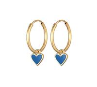 Elli Ohrringe Damen Creolen Herz Anhänger mit Emaille Lila in 925 Sterling Silber Vergoldet