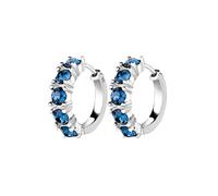 Elli Ohrringe Damen Creolen mit Kristalle Blau in 925 Sterling Silber