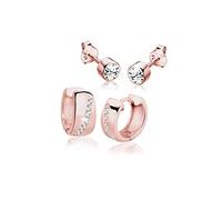 Elli Ohrringe Damen Creolen und Stecker Set Edel mit Kristalle aus 925 Sterling Silber