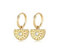 Elli Ohrringe Damen Creolen Vintage Anhänger Ornament mit Mondstein