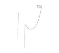Elli Ohrringe Earcuff Mit Kette Durchzieher Plättchen 925 Silber, silber Silber