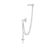 Elli Ohrringe Damen Earcuff Ohrklemme Stern Kette mit Kristall in 925 Sterling Silber