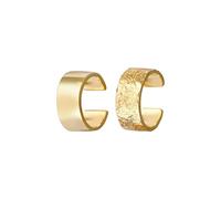 ELLI Ohrringe Earcuff Breit Basic Gehämmert 2er Set 925 Silber für Damen - One Size