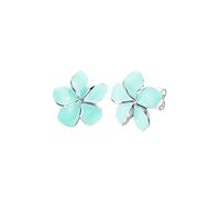 Elli Paar Ohrstecker »Frangipani Blüte Emaille 925 Silber«