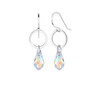 Elli Ohrringe Damen Geo Kreis Tropfen mit Kristalle in 925 Sterling Silber