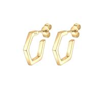 Elli Ohrringe Damen Hexagon Creolen im Geo Minimal Look in 925 Sterling Silber vergoldet