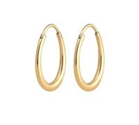 Elli Paar Creolen »Creole Hänger Geo Basic Trend Oval Cool 925 Silber«, goldfarben