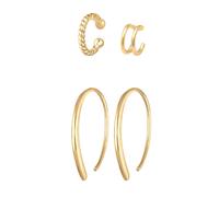 Elli Ohrring-Set »Basic Set Creolen Earcuff Blogger Trend 925 Silber«, goldfarben