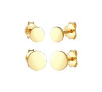 Elli Ohrring-Set »Disc Plättchen Kreis Basic 2er Set 925 Silber«, goldfarben