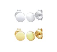 Elli, Ohrringe 2er Set Kreis Geo Basic Bicolour 925 Silber in gold, Schmuck für Damen Gr. OneSize