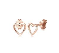 Elli Ohrringe Damen Herz Basic in 925 Sterling Silber Rosé vergoldet