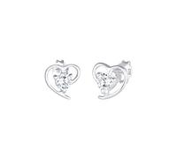 Elli Ohrringe Damen Herz Motiv mit Elegant mit Zirkonia Kristalle in 925 Sterling Silber