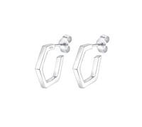 Elli Ohrringe Damen Hexagon Creolen im Geo Minimal Look in 925 Sterling Silber