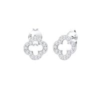 Elli Ohrringe Damen Kleeblatt Glücksbringer mit Zirkonia Kristalle in 925 Sterling Silber
