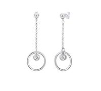 Elli Ohrringe Damen Kreis Geo Solitär mit Kristalle 925 Sterling Silber