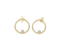 Elli Paar Ohrstecker »Ohrstecker Kreis Kristalle 925 Silber«, goldfarben