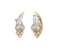 Elli Ohrringe Damen Labradorit Mondstein Topas Earclimber in 925 Sterling Silber vergoldet