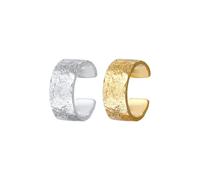 Elli Ohrringe Earcuff Set Breit Basic Strukturiert 925 Silber Bicolor