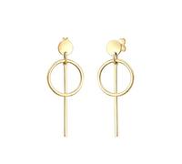 Elli Paar Ohrhänger Hänger Plättchen Kreis Basic 925 Silber ohne Stein, (Sterlingsilber) goldfarben Damen Ohrringe Schmuck ohne Stein, Silber 925 (Sterlingsilber) goldfarben