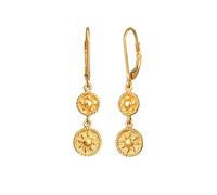 Elli Ohrringe Damen Ohrhänger Münze Sonne Antik in 925 Sterling Silber vergoldet