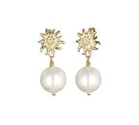 Elli Ohrringe Damen Ohrhänger Wiesn Tracht Edelweiss Perle Dirndl 925 Sterling Silber