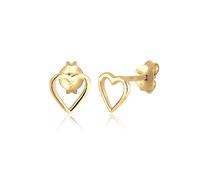 Elli Herz Basic Liebe Filigran Hochwertig 925 Silber goldfarben Damen