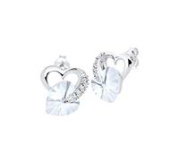 Elli Ohrringe Damen Ohrstecker Herz Liebe mit Kristallen in 925 Sterling Silber