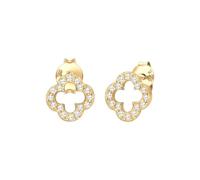 Elli Ohrringe Damen Ohrstecker Kleeblatt Glücksbringer mit Zirkonia in 925 Sterling Silber