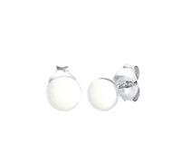 Elli Paar Ohrstecker »Rund Basic Geo 925 Silber«, Geo, Weiß