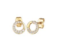 Elli Ohrringe Damen Ohrstecker Kreis Geo Goldfarben mit Kristallen