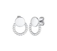 Elli Ohrringe Damen Ohrstecker Plättchen Kugel Design Geo Silberfarben