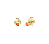 Elli Paar Ohrstecker »Stecker Rund Opal Synthetisch Orange 925 Silber«, Basic Ohrstecker, Gold