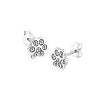 Elli Ohrringe Damen Ohrstecker Tierpfote funkelnd mit blauen Kristallen in 925 Sterling Silber