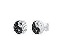 Elli Ohrringe Damen Ohrstecker Yin und Yang Symbol Trend mit Kristallen in 925 Sterling Silber