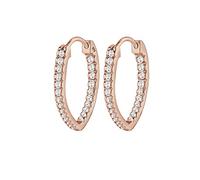 Elli Ohrringe Damen Oval Creolen mit Zirkonia in 925 Sterling Silber rosé vergoldet