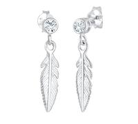 Elli Ohrringe Damen Feder Boho mit Kristalle in 925 Sterling Silber
