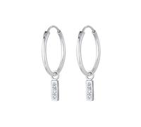 Elli, Ohrringe Creolen Geo Basic Kristalle 925 Silber in silber, Schmuck für Damen Gr. OneSize