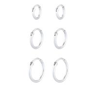 Elli Ohrring-Set »Creolen Set Trio Basic Must-Have Trend 925 Silber«, silberfarben
