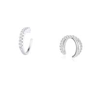 Elli Ohrringe Damen Single Earcuff mit Zirkonia Kristallen in 925 Sterling Silber & Thomas Sabo Damen Ohrring Ear Cuff Kugeln doppel 925 Sterling Silber EC0023-001-21