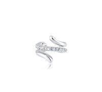 Elli Single-Ohrhaken »Earcuff Twisted Kristalle 925 Silber«, silberfarben