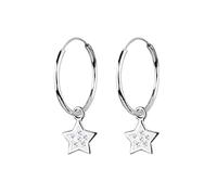 Elli Ohrringe Damen Stern Creolen mit Kristallen in 925 Sterling Silber