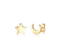 Elli Ohrringe Damen Sterne Halbmond Astro in 925 Silber, Gold, One Size