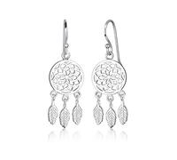 Elli Ohrringe Damen Traumfänger Federn im Boho Look in 925 Sterling Silber