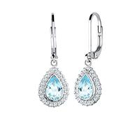 Elli Ohrringe Damen Tropfen Festlich Elegant mit Zirkonia Kristalle | mit Topas Edelstein Blau 925 Sterling Silber
