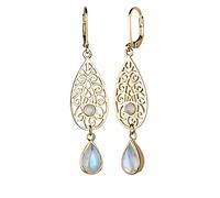 Elli Paar Ohrhänger »Mondstein Tropfen Ornamente 925 Silber«, goldfarben