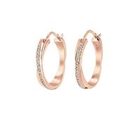Elli Ohrringe Damen Verschlungene Creolem mit Kristalle in 925 Sterling Silber rosé vergoldet