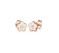 Elli Paar Ohrstecker »Kinder Blume Kristall 925 Silber«, Blume, Rosegold