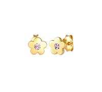Elli Ohrringe Kinder Ohrstecker Blumen Symbol mit Kristall Rosa 925 Silber